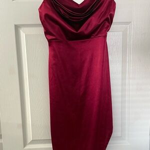 Windsor Asymmetrical Burgundy Dress